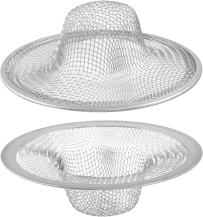 Piutouyar 2 Pack Stainless Steel Kitchen Sink Strainer, 3.5 Inch Diameter Mesh Basket Large Round Filter Kitchen Drain Strainer Food Catcher for Bathroom Bathtub Wash Basin Garbage