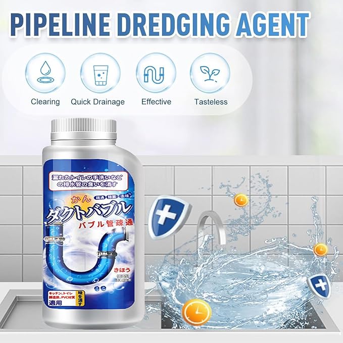 Strong Drain Cleaner Pipeline Dredging Agent, Fast Acting Drain Clog Remover for Kitchen and Bathroom Pipes, Sink Drai n Cleaner Grease Dissolver Pipe Cleaning Solution for Home Sinks Tubs (#A)