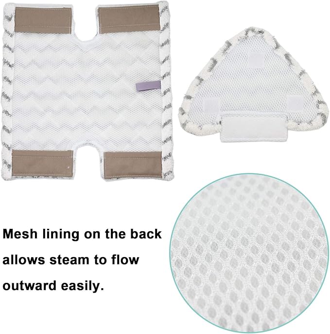 3 Pack Touch-Free Steam Mop Pads + 3 Pack Triangle Dirt Grip Washable Pads Kit for Shark Lift-Away Pro & Genius Steam Pocket Mop System S3973 S3973D S5002 S5003 S6001 S6002 S6003 Part P184WQ & P182W