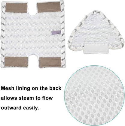 3 Pack Touch-Free Steam Mop Pads + 3 Pack Triangle Dirt Grip Washable Pads Kit for Shark Lift-Away Pro & Genius Steam Pocket Mop System S3973 S3973D S5002 S5003 S6001 S6002 S6003 Part P184WQ & P182W