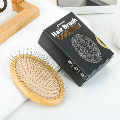 Metal Hair Brush for Scalp Massage & Hair Growth(No Handle), Natural Bamboo Mental Brush for Hair, Detangling Scalp Hairbrush for Women, Men & Kids