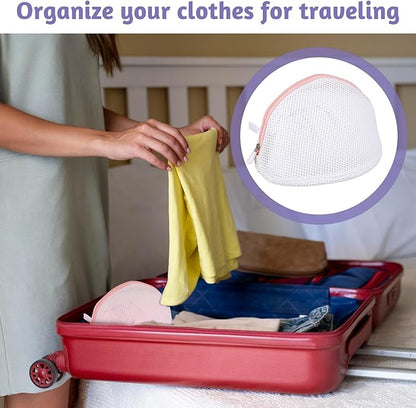 Giantree 3 Pcs Bra Washing Bags, Mesh Wash Bag for Bras with Zipper, Large Bra Washing Bags for Laundry, Bra Laundry Bags for Washing Machine Women Lingerie Bags Wash for Washing Delicates