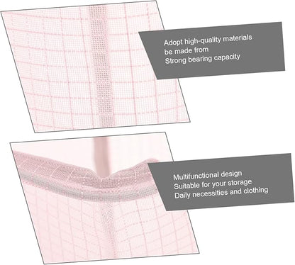 Wall-Mounted Foldable Laundry Basket Pink Mesh Clothes Storage Organizer with Nail-Free Hook for Home Use Space-Saving Design for Bathroom and Bedroom