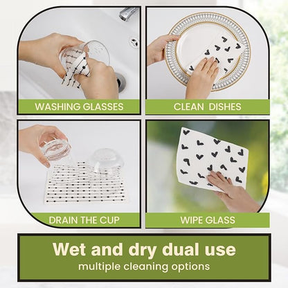 Swedish Dishcloths for Kitchen Reusable 6 Pack Kitchen Towels No Odor Quick-Drying Reusable Paper Towels Reusable Paper Towels Washable for Countertop Sink Kitchen