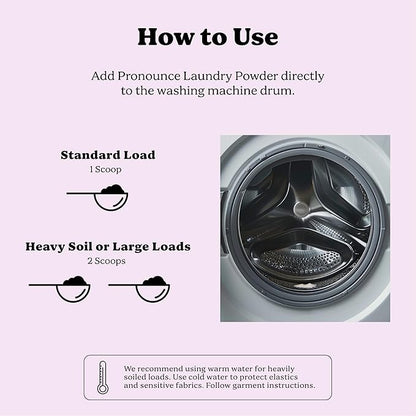 Pronounce Laundry Detergent Powder Alternative | Cleaner Ingredients. Safer for Sensitive Skin. Stain + Smell Fighting. With Essential Oils. HE Safe (Lavender, 120 Loads).
