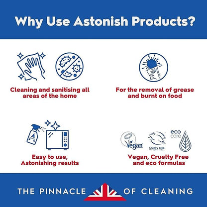 Astonish 750ml Streak-Free White Jasmine & Basil Foaming Bathroom Cleaner Spray Bottles, 2 Pack – Deep Clean Soap Scum, Watermarks & Limescale – Vegan, Cruelty-Free Household Cleaning Supplies