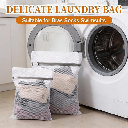 cobee 4 Pcs Mesh Laundry Bags for Delicates, Honeycomb Mesh Laundry Bags with Zipper Lingerie Bag Durable Wash Bag for Washing Delicates Clothes Socks Bra Lingerie