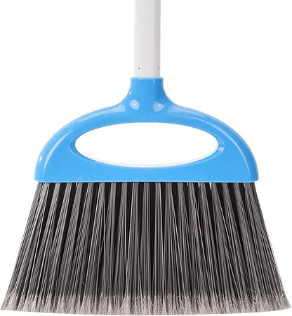 Amazon Basics Dustpan Broom Set with Easy Assembly and Long Handle, Blue and White (Pack of 8)