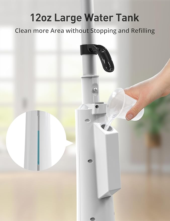 Steam Mops for Floor Cleaning, 1300W Floor Steamer with Detergent Chamber, 25S Heat Up, Lightweight Steamer for Cleaning with 2 Washable Pads, Safe for Tiles, Upholstery, Carpet, Hardwood