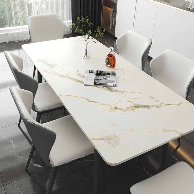 LACHEERY 24"x160" White and Gold Marble Contact Paper 24 Inch Wide Marble Peel and Stick Countertop Contact Paper Waterproof Self Adhesive Marble Peel and Stick Wallpaper for Walls Counter Tops Vinyl