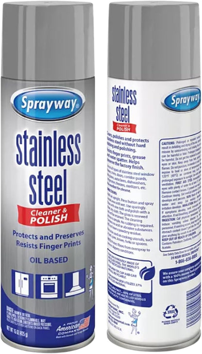 Stainless Steel Cleaner Bundle. Includes Two-15 Oz Stainless Steel Cleaner and Polish with Microfiber Cloth