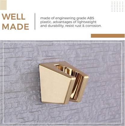 Hand Held Shower Bracket with Two Slot, Aomasi Handheld Shower Head Hose Hanger, ABS Plastic Bidet Sprayer Handle Holder Wall Mount, Brushed Gold