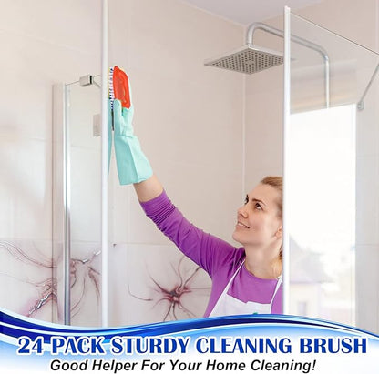 Eaasty 24 Pack Scrub Brushes for Cleaning Comfort Grip Stiff Bristles Cleaning Carpet Brush Supplies Household Tools for Laundry Kitchen Bathroom Tile Sink Dish Carpet