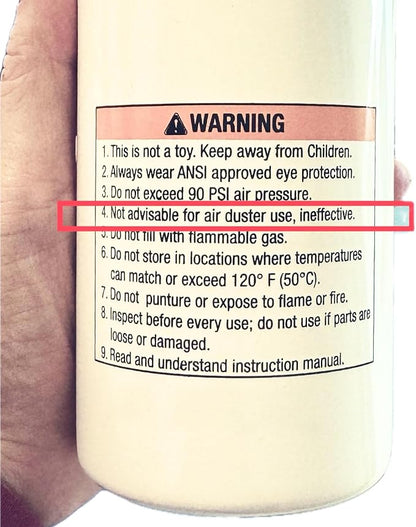 JOUNJIP Refillable Non Aerosol Compressed-Air Spray Bottle- Pressurized Sprayer, Aluminum Can Sprayer for Automotive, Cleaning and Lubrication- 16 oz (Empty Bottle), NOT an Air Duster
