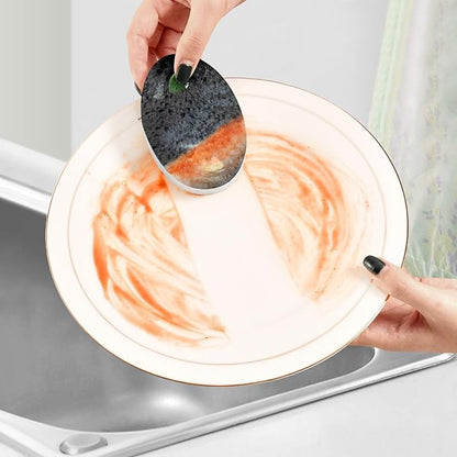 Dragon Eye Kitchen Scrub Sponges, Pop-up Kitchen Cleaning Sponges Reusable Dish Washing Sponges for Bathroom Household Cleaning 3 Pack - Non Scratch Scrubber