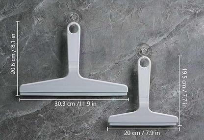 New Talent 2 PCS Shower Squeegee White, for Shower Glass, Shower Doors, Bathroom, Window and Car Glass(1 Large and 1 Small)