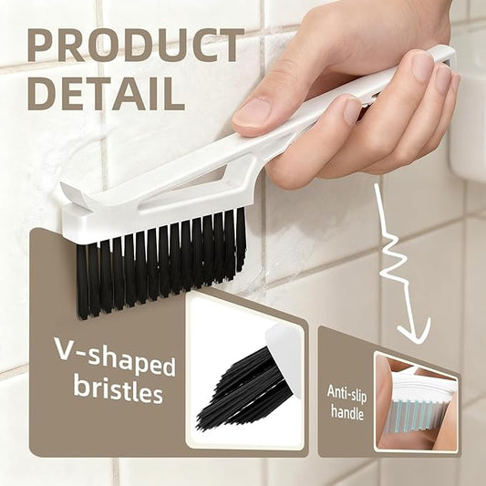 Grout Cleaner Brush V Shape, Stiff Grout Cleaning Brushes for Tile Floor,Magic Brush, Bathroom Accessory, Cleaning Tools, Grout Scrub Brush Set for Shower, Bathroom, Kitchen, Household Use