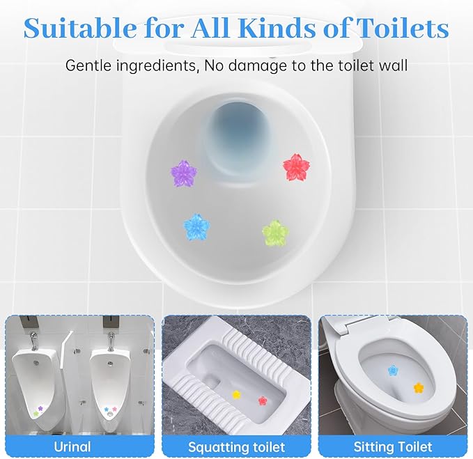 9 Pcs Toilet Gels 117 Count 9 Kinds of Scent Toilet Cleaner Bowl Gel Stamp Kit Toilets Stain Removal Cleaner Flower Stamps Air Freshener for Bathtubs Bathroom (9)