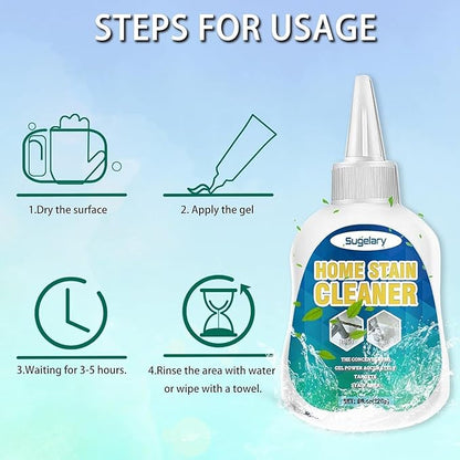 Sugelary Mold Stain Cleaner, 8 Fl oz All-Purpose Gel for Washing Machine Cleaner Front Loader Seal, Household Cleaner Gel for Bathroom Grout, Sink, Shower, Caulk, Washing Machine Cleaning Solution
