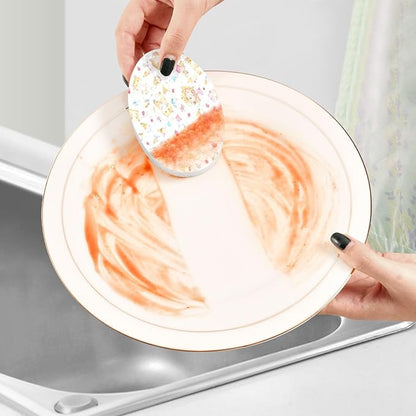 Cute Hamsters Kitchen Scrub Sponges, Pop-up Kitchen Cleaning Sponges Reusable Dish Washing Sponges for Bathroom Household Cleaning 3 Pack - Non Scratch Scrubber