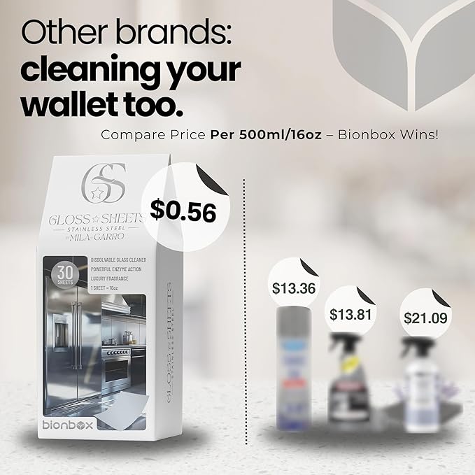 Stainless Steel Cleaner, Concentrated Formula - makes 3.75 Gallons, Removes fingerprints, Water Marks, Grease - Perfect stainless steel cleaner for appliances - Free 2 Microfiber Cloths