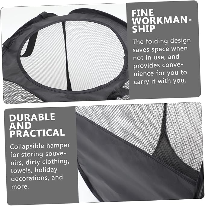 Foldable Laundry Hamper Large Capacity Portable Organizer Basket for Dirty Clothes Towels and Storage Lightweight Collapsible Laundry Basket for Home Dorm Bathroom and Closet Use