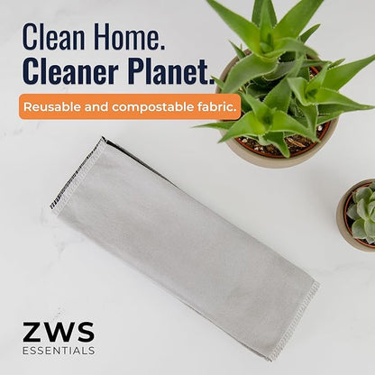 Zero Waste Reusable Paper Towels, Organic Cotton Flannel Wipes for Kitchen, Bathroom, Hand Drying, Pet Messes, and Counter Cleaning, Grey Tones, 24-Pack Gift Set