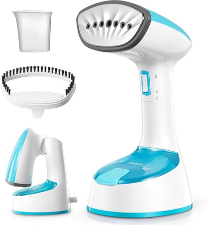Reemix Steamer for Clothes, Folding Handheld Design Garment Wrinkles Remover, 20g/min Strong Penetrating Steam, 25-Sec Fast Heat-up, for Home, Office and Travel (Aqua)