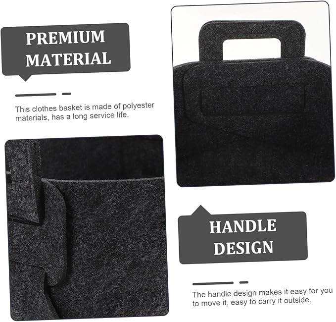 VICASKY Foldable Laundry Basket with Comfortable Handles Sturdy Clothes Storage Holder for Bedroom and Nursery Multi Purpose Collapsible Organizer for Household Sundries Dark Gray