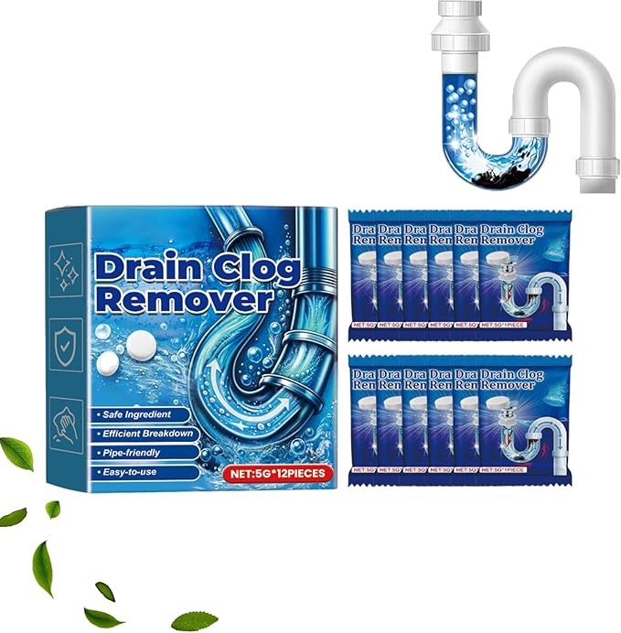 Quick-Dissolving Drain Clog Remover,Fish-Shaped Quick-Dissolving Drain Clog Remover,Sink Cleaner for Kitchen Bathroom,shower cleaner, dissolver,toilet remove (1pc)