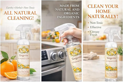 All Purpose Cleaner – Plant Based Multi Surface Cleaner Spray – Tangerine Scent – Kitchen, Bathroom & Home – Naturally Derived Formula – 16 oz