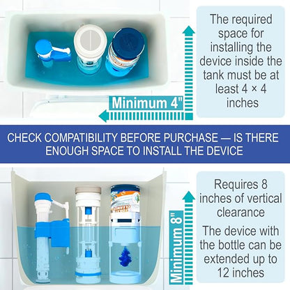 Automatic Toilet Bowl Cleaner with Refill — Antibacterial Flush-Activated Cleaning System, Toilet Cleaners for Hard Water, Helps Remove Rust & Limescale, Long-Lasting Performance & Unscented Formula