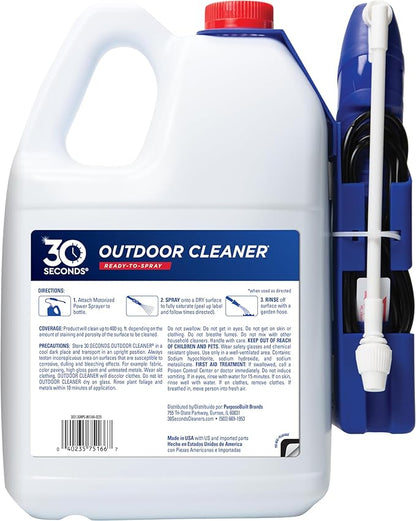 30 SECONDS Mold and Mildew Stain Remover | Ready to Use | Battery Powered Spray Wand | 1.3 Gallon
