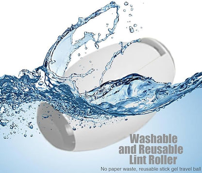 Reusable Lint Roller Ball, Mini Travel Size Lint Roller for Clothes, On The Go Small Portable Lint Ball Remover for Clothes and Pet Hair, Extra Sticky & Washable Gel (White)