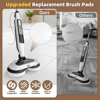 2 Pack Upgraded Steam Mop Replacement Brush Heads Compatible with Shark Steam and Scrub Mop S8201 S8001 S8002 S7201 S7001 Series, Short Bristle Cleaning and Polishing Brush for Deep Clean Hard Floors