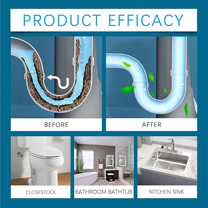 Powerful Pipe Dredging Agent,Efficient Pipe Dredging,The Unclogging Cleaner,Sink And Drain Cleaner,For Kitchen And Toilet Pipelines