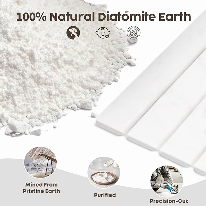 Large Stone Dish Drying Mat for Kitchen Counter, Premium Diatomaceous Earth Coaster Set for Dishes with Free Drainer Rack| Non-Slip Kitchen Sink Mat | Fast-Absorbing, Eco-Friendly (24x16 Inch, White)