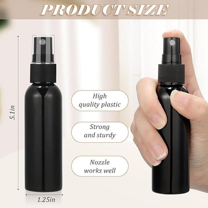 Tanlade 100 Pcs 2oz Small Spray Bottles Refillable Mini Spritzer Clear Empty Plastic Spritz Bottle Refillable Reusable Travel Size Mist Sprayer for Travel Cleaning Perfume Liquid(Black)