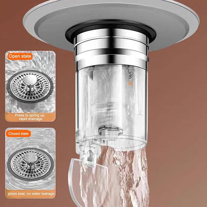 PANGBOER Detachable Bathtubs Drain Stopper Bathroom Shower Sink Drain Plug Push-type Bounce Cores Drain Filter Bounce Cores