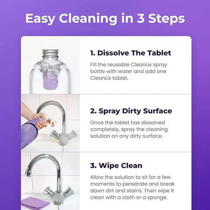 All In One Clean Spray Cleaner for Ovens, All Purpose Cleaning Spray with Concentrated Cleaning Tablets, Cleaners for Instant Stain Removal, Multi-Surface for Bathroom, Kitchen(1 Bottle+30 Tablet)
