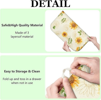 Dish Drying Mat Drainer Pads - Extra Large Microfiber Drying Mats for Dishes Kitchen Counter Super Absorbent Pads for Draining Racks (Light yellow,16"x18" )