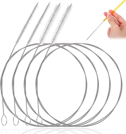 TIESOME 40" and 47" Straw Cleaner Brush, 4PCS Kegerator Feeding Tube Siphon Hose Sunroof Drain Refrigerator Drain