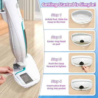 LOVECO 4 Pack Steam Mop Pads Compatible with Kenmore SM2060 S200 Series Steam Mop and Bissell Powerfresh Steam Mop, Widely Compatible Washable Steam Mop Replacement Pads for Scratchfree Floor Cleaning