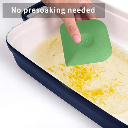 Plastic Pan Dish Pot Food Kitchen Scraper Tool Set, 3 pcs Nylon Plastic Cast Iron Skillet Cleaner Scrubber Scrapper, Kitchen Scraper Non-Scratch (Green)