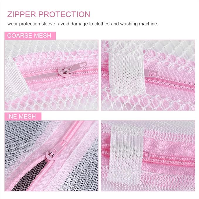 2 Mesh Laundry Bags for Delicate Garments - Fine Mesh Wash Machine Bags for Women's Underwear, Bras, Hosiery, Stockings, Blouses (40x50cm)