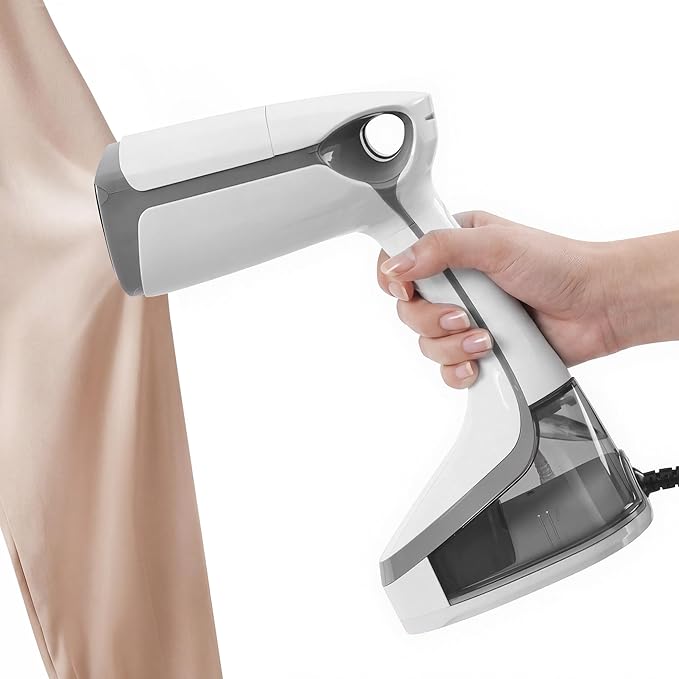 Handheld Steamer for Clothes, 5000Pa Suction Auto-Grip Vacuum Steamer & Iron for Garment Grip, Wrinkle Remove, 12 Oz Large Tank, Travel Dual Voltage