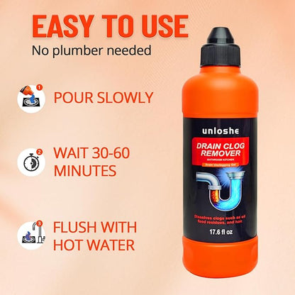 Drain Clog Remover and Drain Cleaner, Unclogs and Removes Hair, Soap Scum and Blockages, for Bathroom, Kitchen, Sink, Tubs (1-Pack)