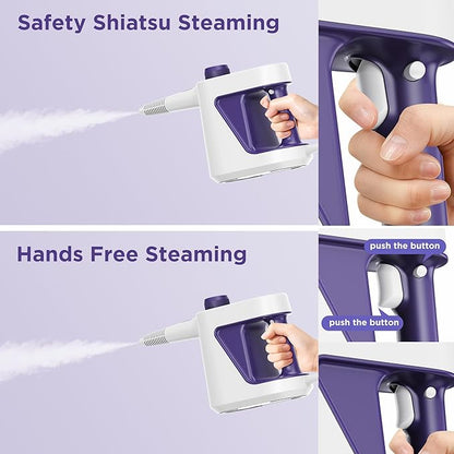 Steam Cleaner Handheld,Portable Detail Steamer for Car with 13-piece Kit,230°F Steaming for Bathroom,Grout,Tile&Shower,Mini Cleaner Running the Boiler at 25 psi,Safety Valve Splash-Free