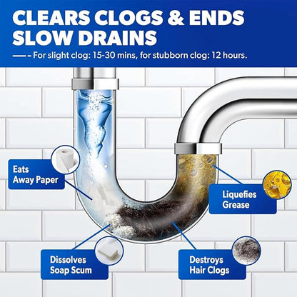 Liapu 2pcs Liquid Plumber Drain Cleaner, Drain Clog Remover, Kitchen Strength Hair Eliminator Gel Clog Remover Bathroom Cleaning Supplies for All Septic Systems And Pipes