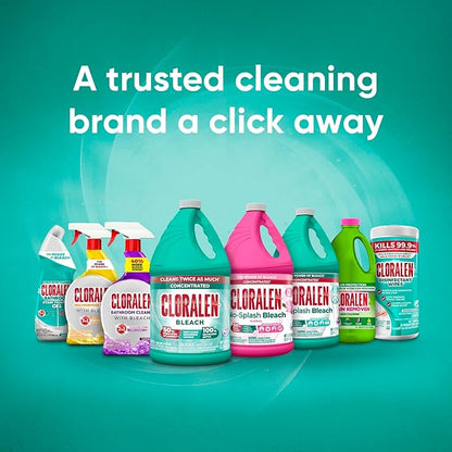 Cloralen Household Cleaning Liquid Bleach - 32.12 fl oz - 3-in-1 Multipurpose Cleaner for Laundry, Bathroom & Kitchen - Deodorizes, Whitens & Deep Cleans